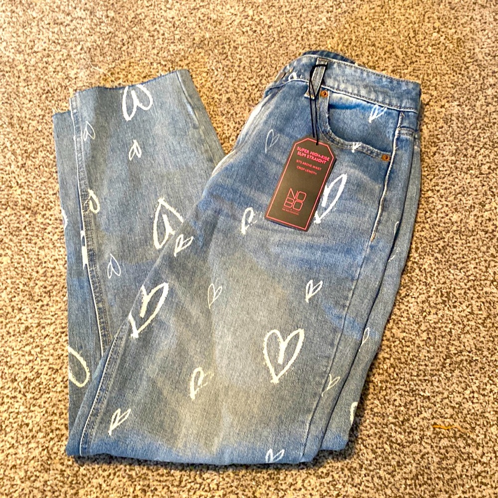 NWT Juniors size 7 heart jeans